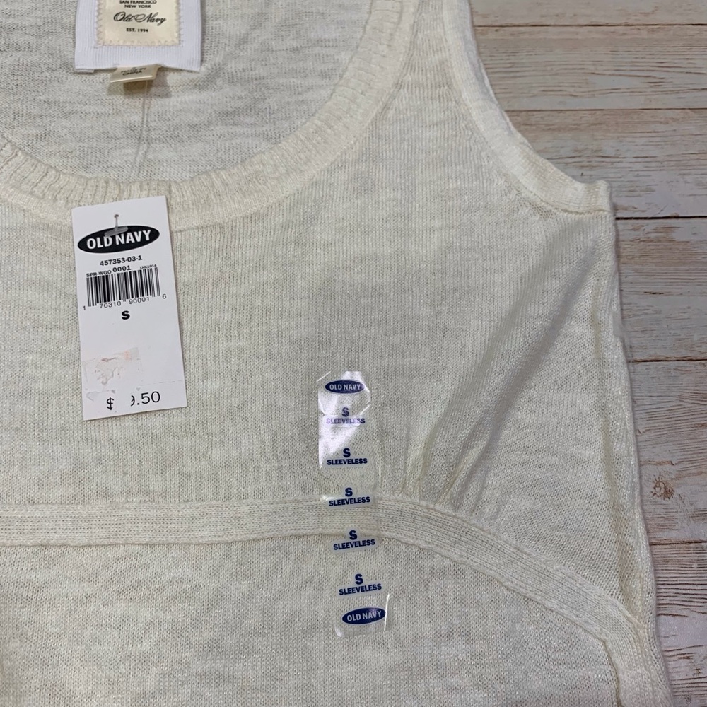 Old Navy Y2K Tank Top Size S Linen Cotton Deadstock Vintage NWT - Picture 4 of 7